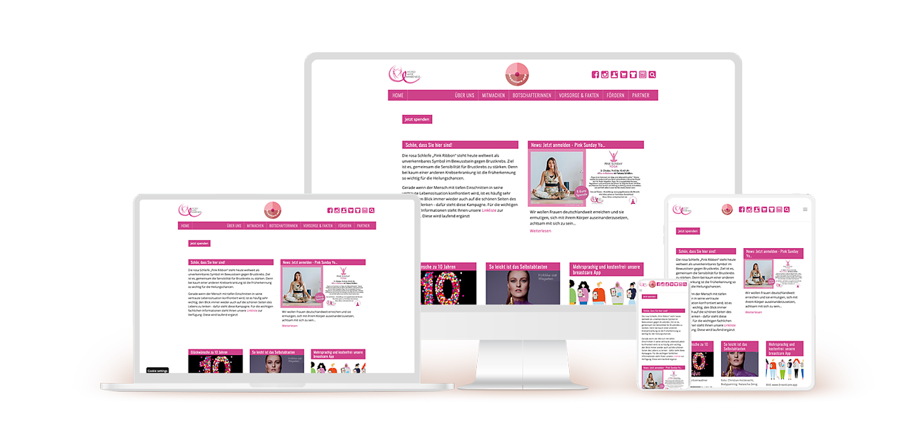Wolfgang Maschke Webdesign für Pink Ribbon Deutschland